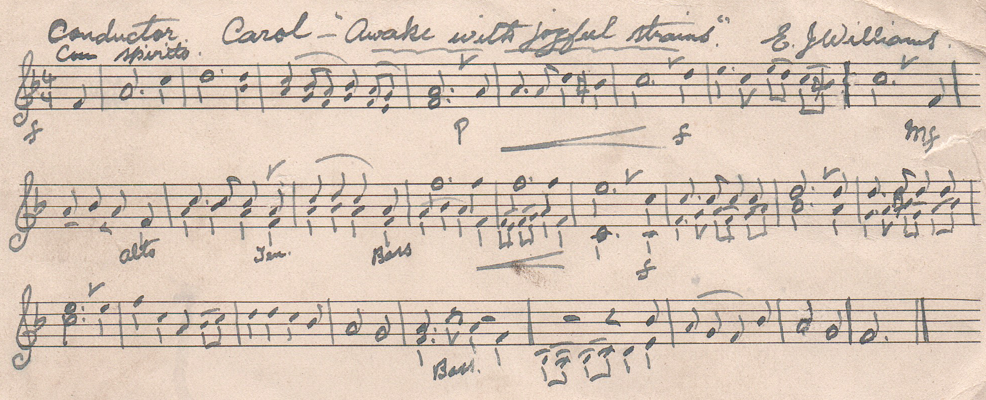 Awake With Joyful Strains (Hymn Tune) by Edwin J Williams - Cornish ...